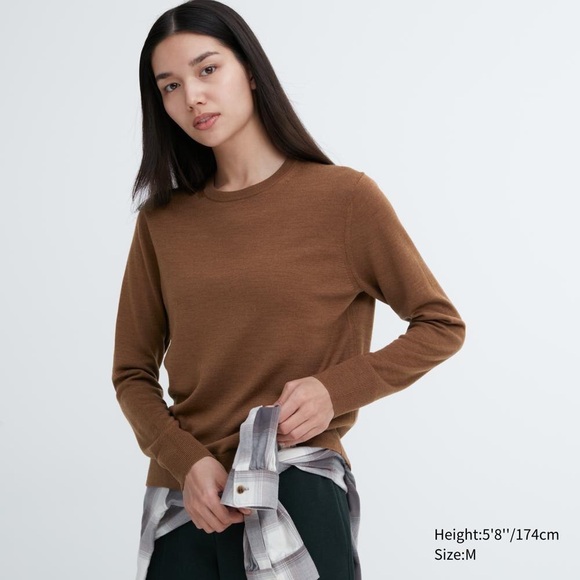 Uniqlo XXS light brown merino sweater - Picture 2 of 5